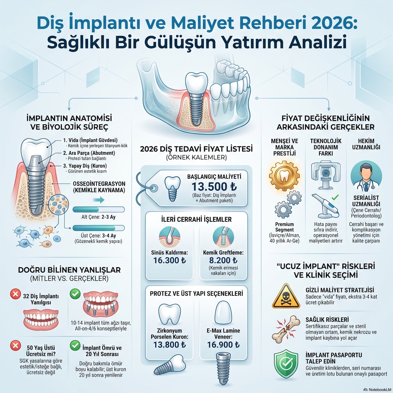 Diş İmplant Fiyatları ve Maliyet Rehberi 2026: Uzman Analizi ve Şeffaf Çözümler